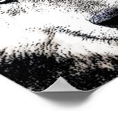 Wolf Eyes - Black & White Wild Animal Artwork Poster (Ecke)