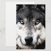 Wolf Eyes Briefpapier (Vorne/Hinten)