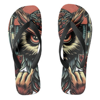 Wolf Eyes Flip Flops – Wilde Tierkunst, Dunkles Wi Badesandalen