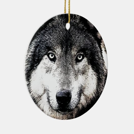 Wolf Eyes Keramik Ornament (Rechts)