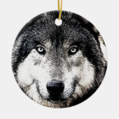 Wolf Eyes Keramik Ornament (Vorne)