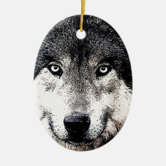 Wolf Eyes Keramikornament (Vorne)