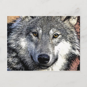 Wolf Eyes Kunstwerk Postkarte