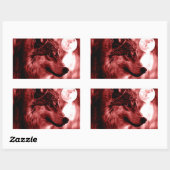 Wolf Eyes & Moon Rechteckiger Aufkleber (Blatt)