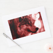 Wolf Eyes & Moon Rechteckiger Aufkleber (Umschlag)