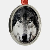 Wolf Eyes Ornament Aus Metall (Rechts)