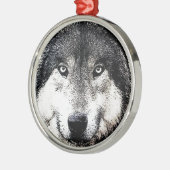 Wolf Eyes Ornament Aus Metall (Links)