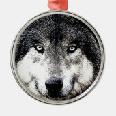Wolf Eyes Ornament Aus Metall (Vorne)