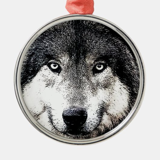 Wolf Eyes Ornament Aus Metall (Vorne)