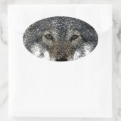 Wolf Eyes Ovaler Aufkleber (Tasche)