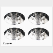 Wolf Eyes Ovaler Aufkleber (Blatt)