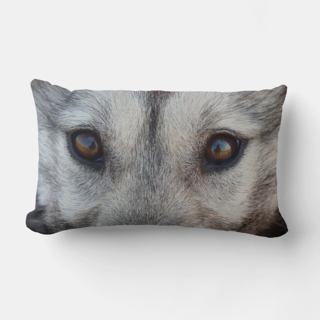 Wolf Eyes Pillow Husky Wolf Pup Pillows Geschenke Lendenkissen (Vorderseite)