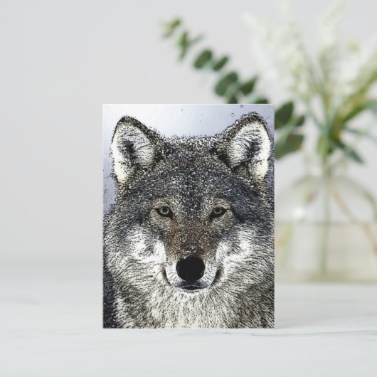 Wolf Eyes Postkarte (Stehend Vorderseite)