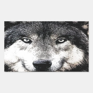Wolf Eyes Rechteckiger Aufkleber