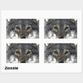Wolf Eyes Rechteckiger Aufkleber (Blatt)