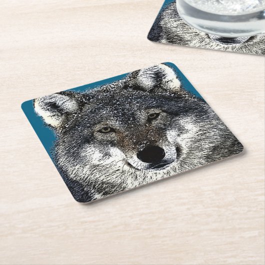 Wolf Eyes Rechteckiger Pappuntersetzer (angewinkelt)