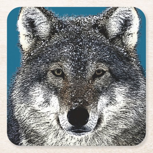 Wolf Eyes Rechteckiger Pappuntersetzer (Vorderseite)