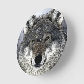 Wolf Eyes Runde Wanduhr (Winkel)