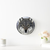 Wolf Eyes Runde Wanduhr (Zuhause)