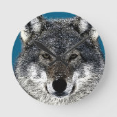 Wolf Eyes Runde Wanduhr (Vorderseite)