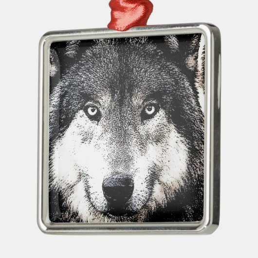 Wolf Eyes Silbernes Ornament (Links)
