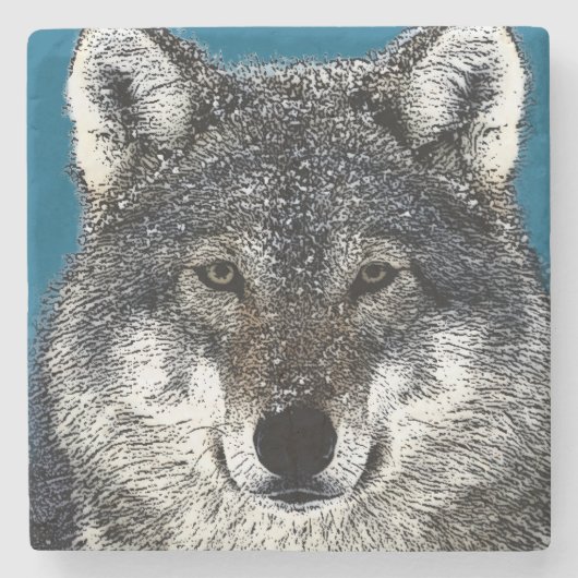 Wolf Eyes Steinuntersetzer (Vorderseite)