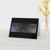 WOLF EYES Wildlife Supporter Greeting-cards Karte (Gelbe Blume)