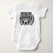 Wolf Face Baby Strampler (Rückseite)