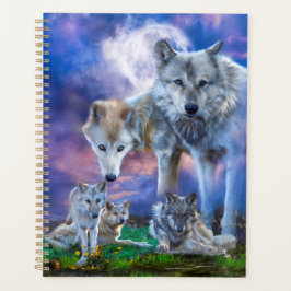 Wolf Familie eine bessere Welt Planer