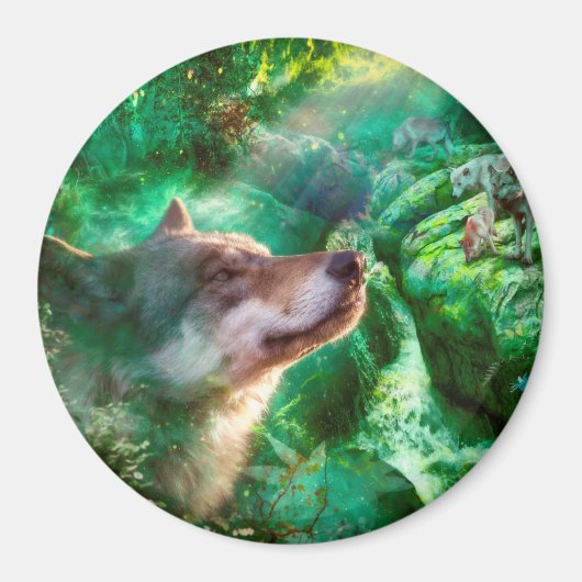 Wolf Familie frei, unser Leben zu leben Magnet (Vorne)