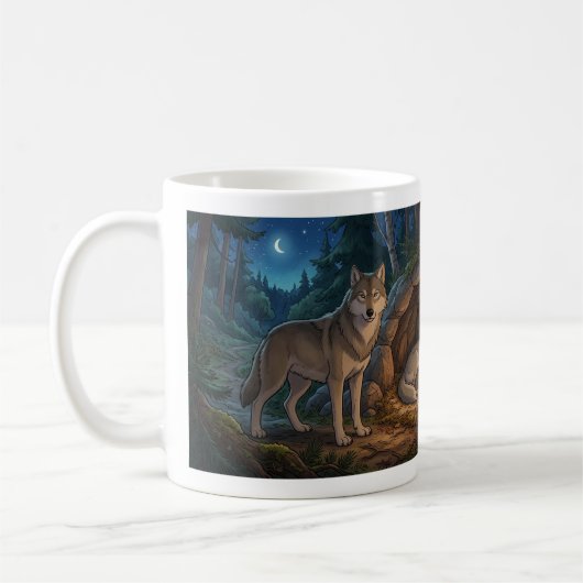 Wolf Familie Kaffeetasse (Links)