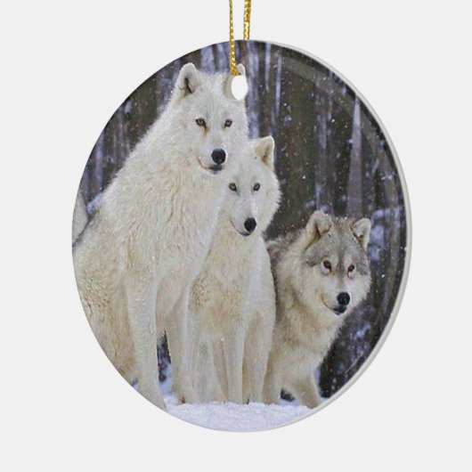 Wolf-Familie Keramikornament (Links)