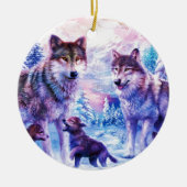 Wolf-Familie Keramikornament (Vorne)