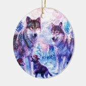 Wolf-Familie Keramikornament (Links)