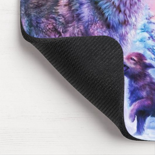 Wolf-Familie Mousepad (Ecke)
