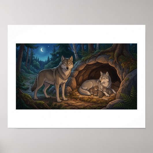 Wolf Familie Poster (Vorne)