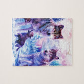 Wolf-Familie Puzzle (Horizontal)