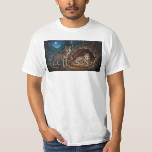Wolf-Familie T-Shirt (Vorderseite)