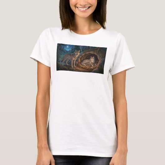 Wolf Familie T-Shirt (Vorderseite)