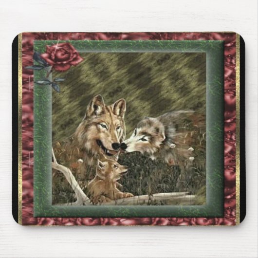 Wolf-FamilienMausunterlage Mousepad (Vorne)