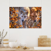 Wolf FAMILY AUTUMN Poster (Küche)