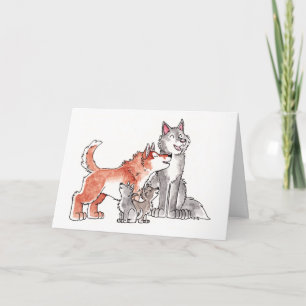 Wolf Family Greeting Card Karte