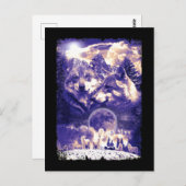 Wolf Family Howling Wolves Winter Mountains Postkarte (Vorne/Hinten)