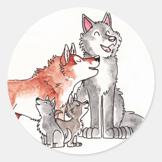 Wolf Family Stickers (Vorderseite)