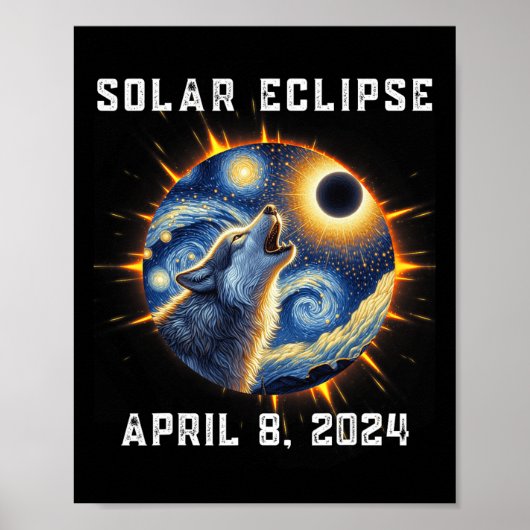 Wolf Fans Totality Solar Eclipse 2024 Totality Tot Poster (Vorne)
