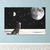 Wolf-Fantasie Leinwanddruck (Insitu (Holzboden))