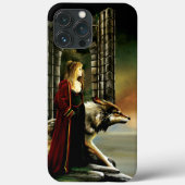Wolf Fantasy Blonde Sorceress Case-Mate iPhone Hülle (Rückseite)