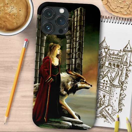 Wolf Fantasy Blonde Sorceress Case-Mate iPhone Hülle