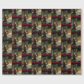 Wolf Fantasy Blonde Sorceress Geschenkpapier (Flach)