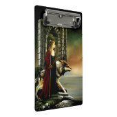 Wolf Fantasy Blonde Sorceress Mini Klemmbrett (Schrägansicht)